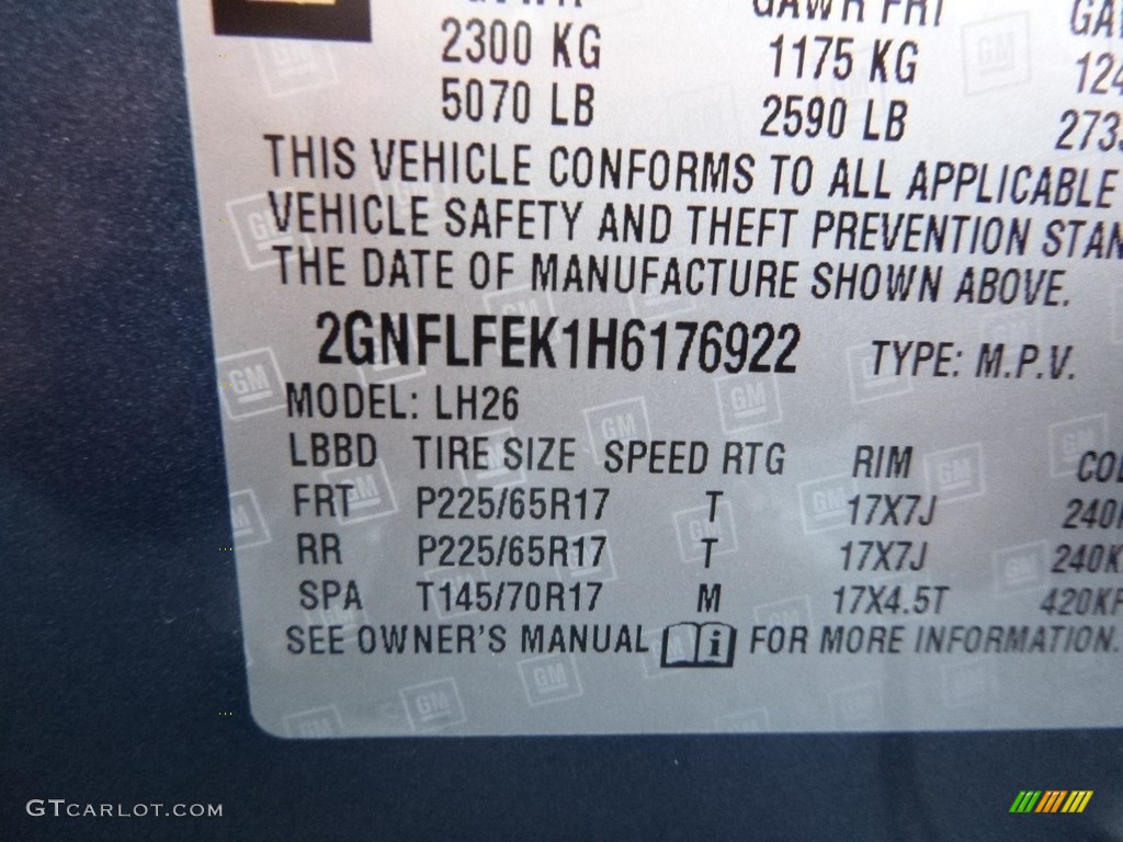 2017 Equinox LT AWD - Patriot Blue Metallic / Jet Black photo #16