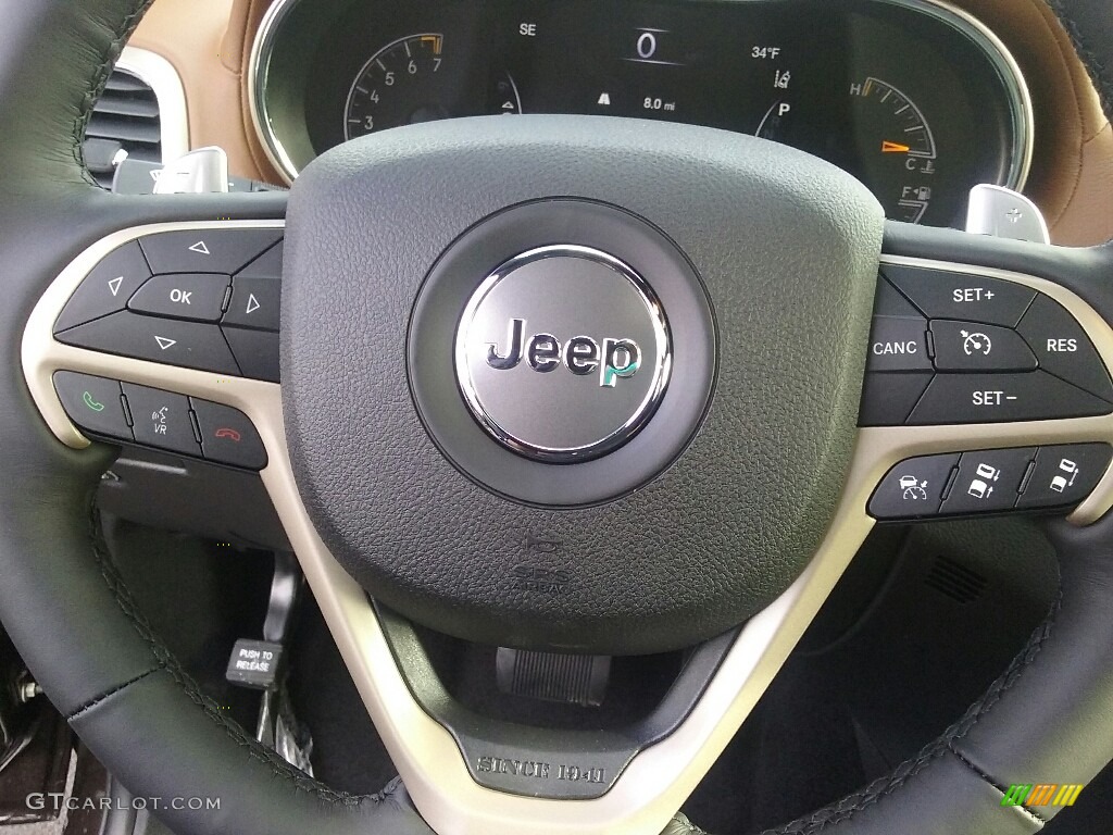 2017 Jeep Grand Cherokee Summit 4x4 Dark Sienna Brown/Black Steering Wheel Photo #117793150