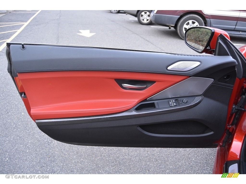 2015 BMW M6 Coupe Sakhir Orange/Black Door Panel Photo #117796372