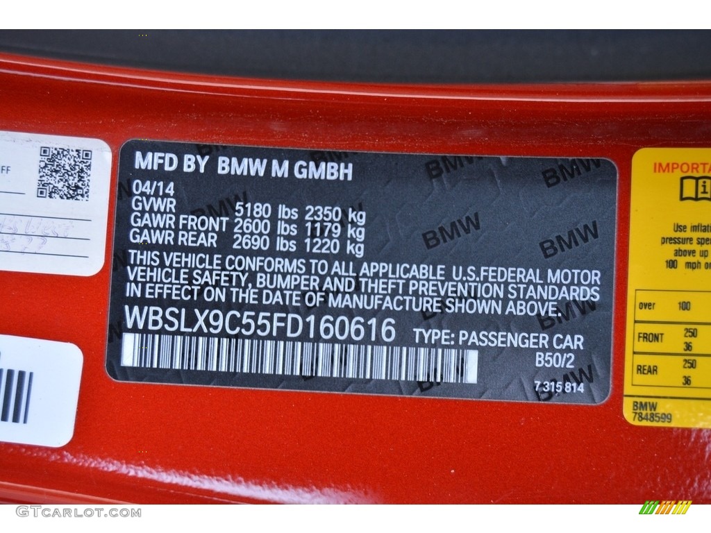 2015 BMW M6 Coupe Color Code Photos
