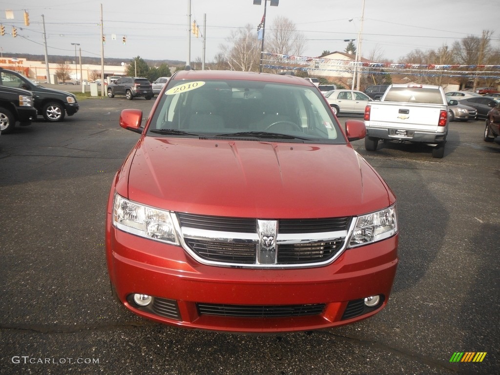 2010 Journey SXT - Inferno Red Crystal Pearl Coat / Dark Slate Gray photo #2