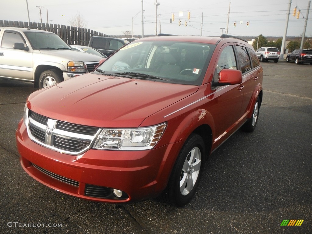 2010 Journey SXT - Inferno Red Crystal Pearl Coat / Dark Slate Gray photo #3