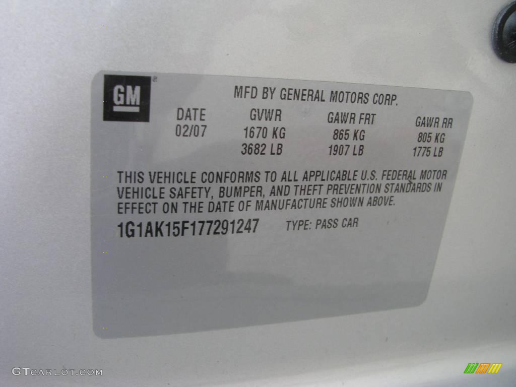 2007 Cobalt LS Coupe - Ultra Silver Metallic / Gray photo #14