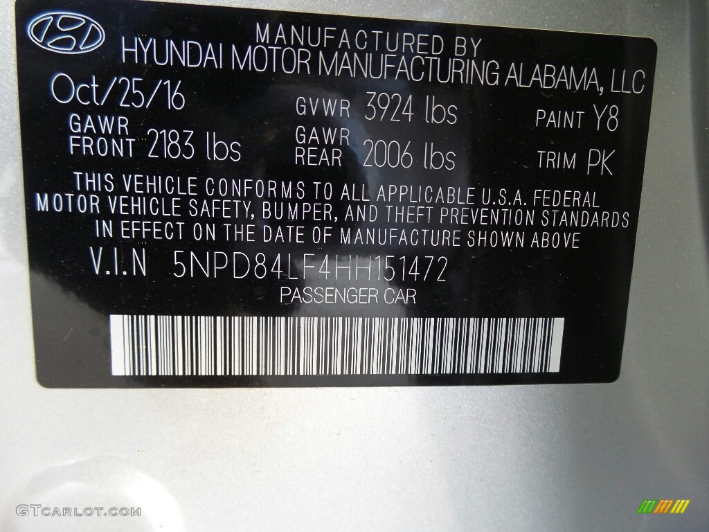 2017 Elantra SE - Silver / Gray photo #8