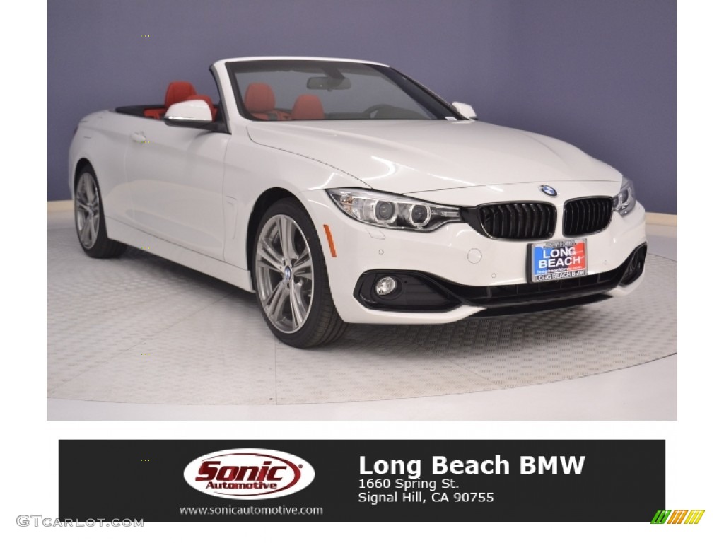 2017 4 Series 430i Convertible - Alpine White / Coral Red photo #1