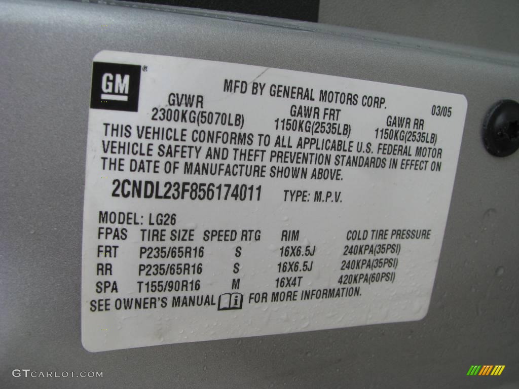 2005 Equinox LS AWD - Galaxy Silver Metallic / Light Gray photo #14