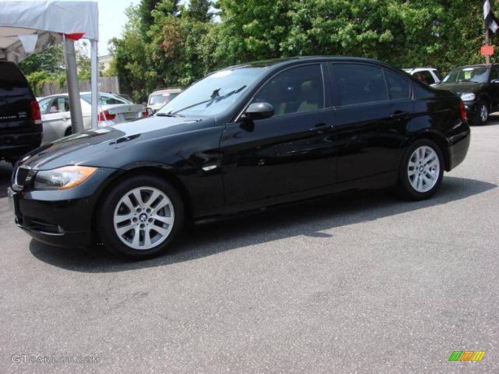 2006 3 Series 325i Sedan - Jet Black / Sand photo #3