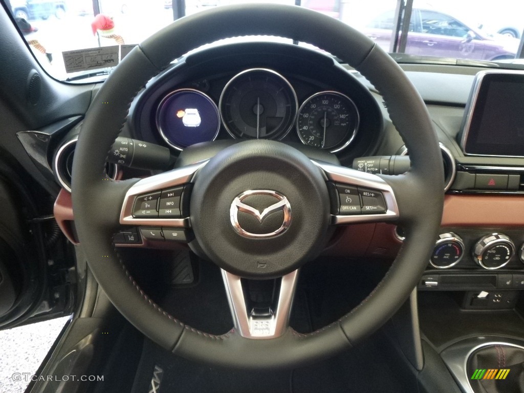 2017 Mazda MX-5 Miata RF Grand Touring Tan Steering Wheel Photo #117831785