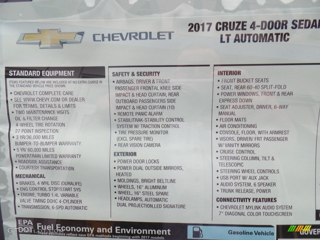 2017 Cruze LT - Red Hot / Jet Black photo #59