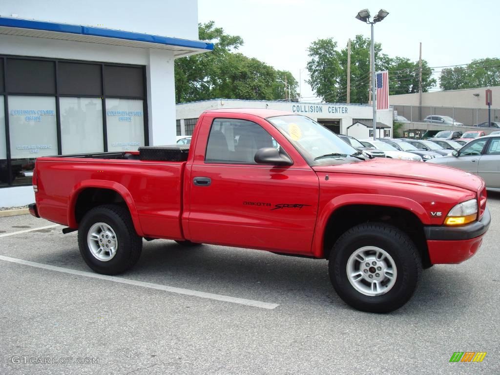 1998 Dakota Sport Regular Cab 4x4 - Flame Red / Agate photo #5