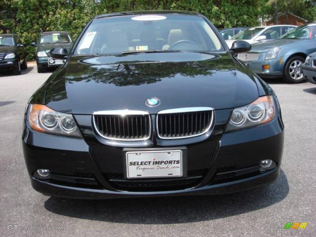 2006 3 Series 325i Sedan - Jet Black / Sand photo #10