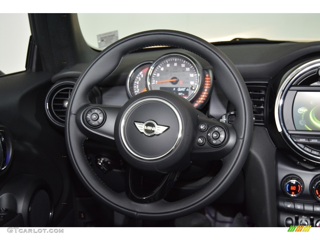 2017 Mini Convertible Cooper Carbon Black Steering Wheel Photo #117834248