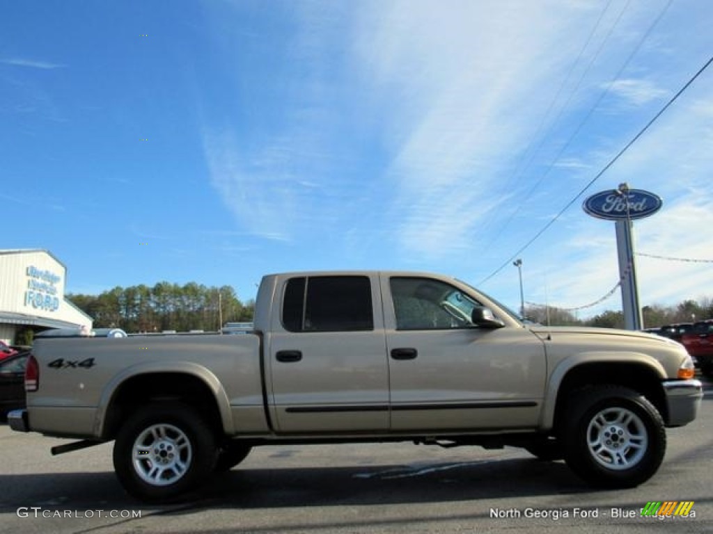 2004 Dakota SLT Quad Cab 4x4 - Light Almond Pearl Metallic / Taupe photo #6