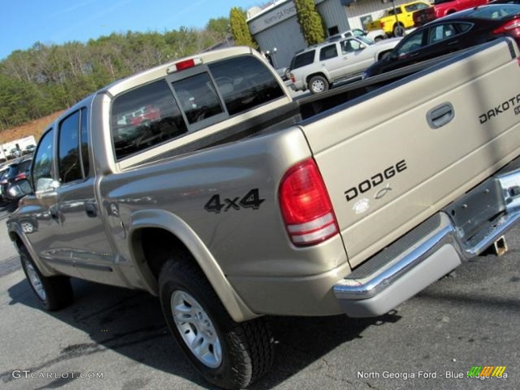 2004 Dakota SLT Quad Cab 4x4 - Light Almond Pearl Metallic / Taupe photo #32