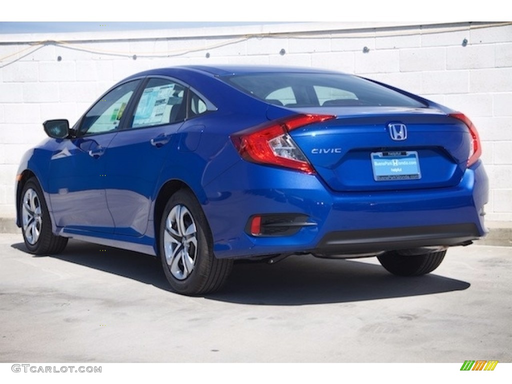 2017 Civic LX Sedan - Aegean Blue Metallic / Black photo #2