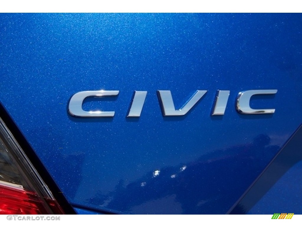 2017 Civic LX Sedan - Aegean Blue Metallic / Black photo #3