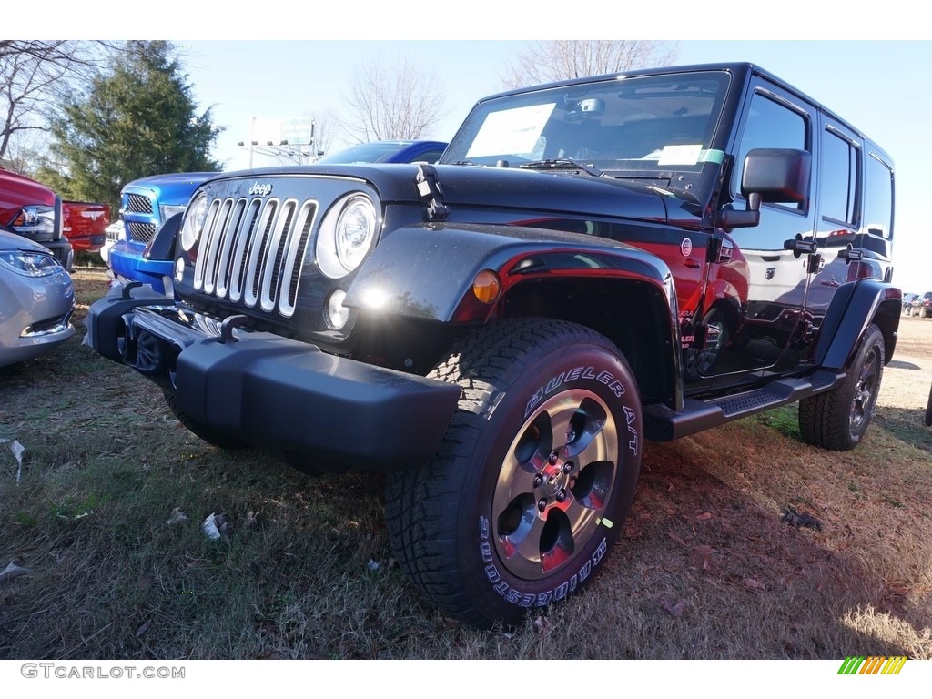 2017 Wrangler Unlimited Sahara 4x4 - Black / Black photo #1