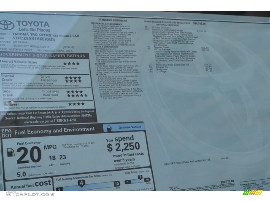 2017 Tacoma TRD Off Road Double Cab 4x4 - Silver Sky Metallic / TRD Graphite photo #10