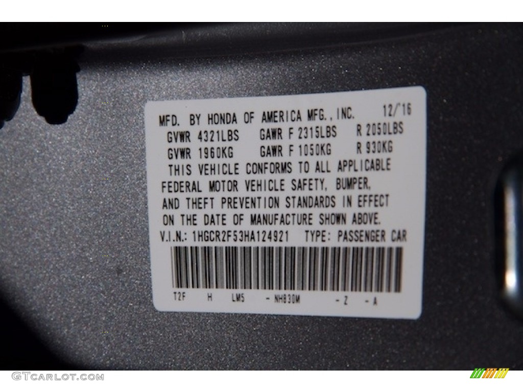 2017 Accord Sport Sedan - Lunar Silver Metallic / Black photo #16