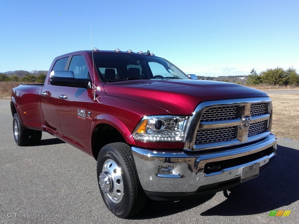 Delmonico Red Pearl 2017 Ram 3500 Laramie Crew Cab 4x4 Dual Rear Wheel Exterior Photo #117849844