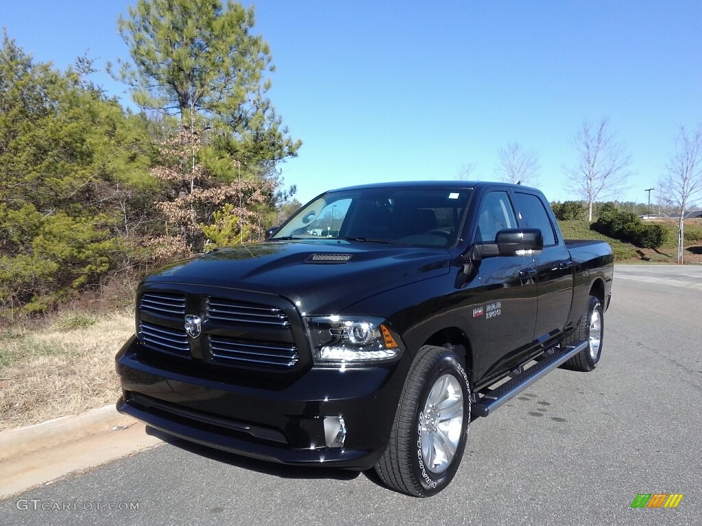 2017 1500 Sport Crew Cab 4x4 - Brilliant Black Crystal Pearl / Black photo #2