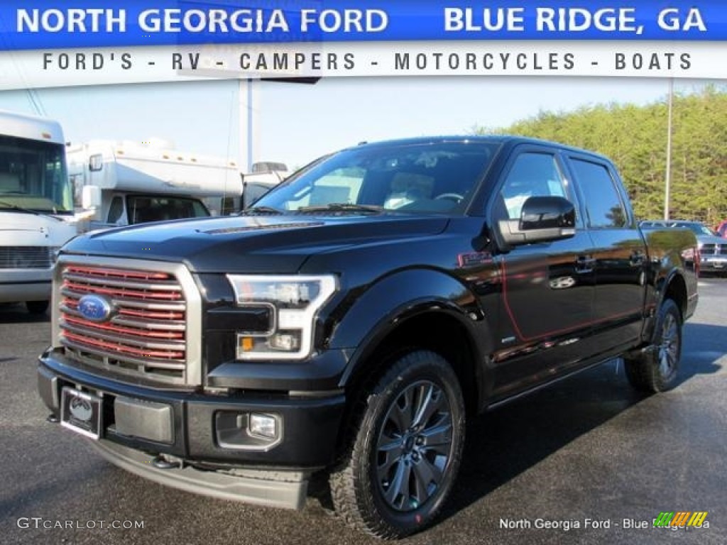 2017 F150 Lariat SuperCrew 4X4 - Shadow Black / Black Special Edition Package photo #1