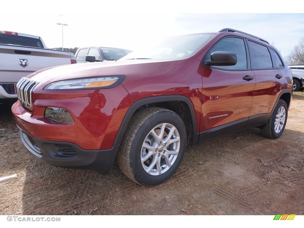 2017 Cherokee Sport - Deep Cherry Red Crystal Pearl / Black photo #1