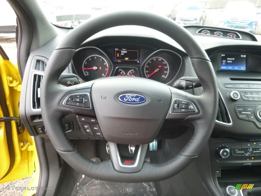 2017 Ford Focus ST Hatch Charcoal Black Steering Wheel Photo #117855082