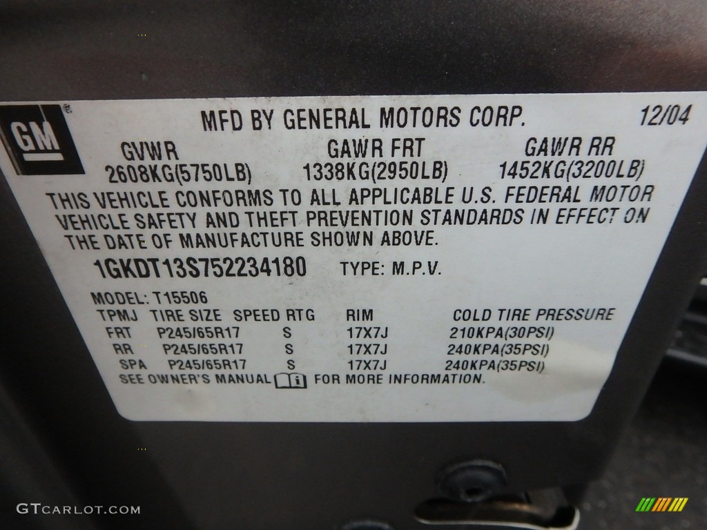2005 Envoy SLE 4x4 - Steel Grey Metallic / Light Gray photo #14