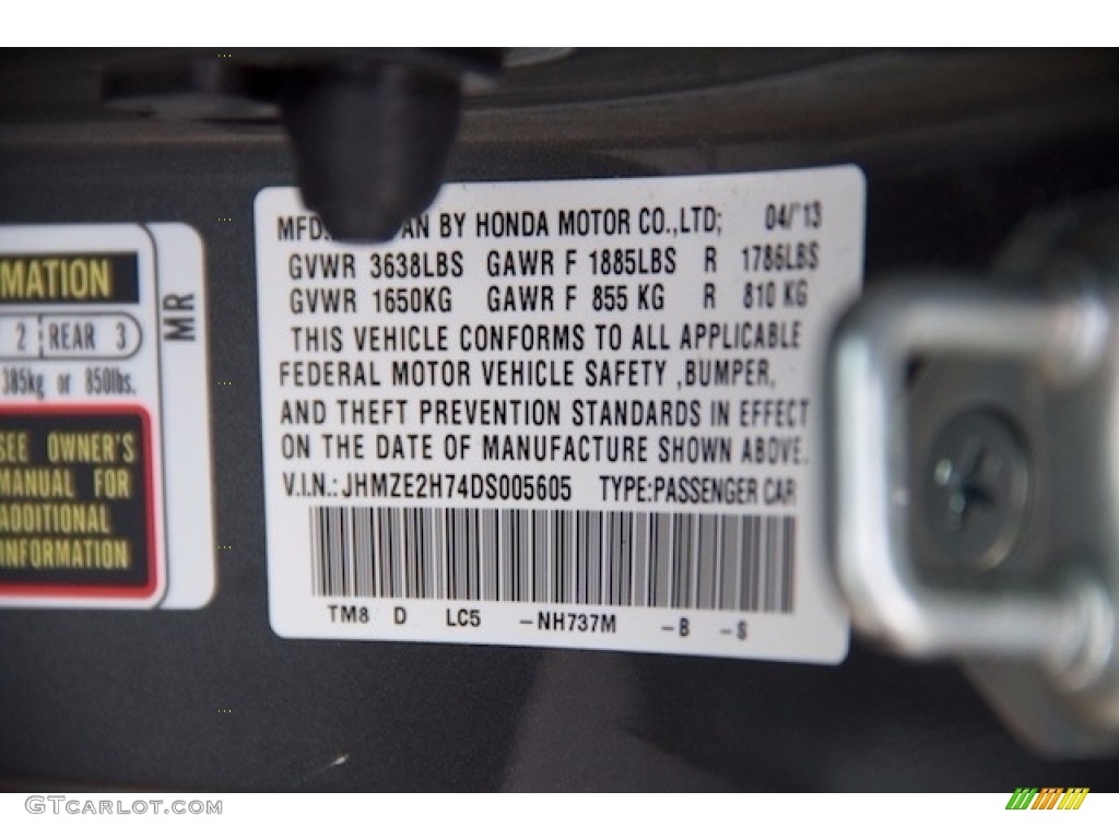 2013 Insight EX Hybrid - Polished Metal Metallic / Black photo #29