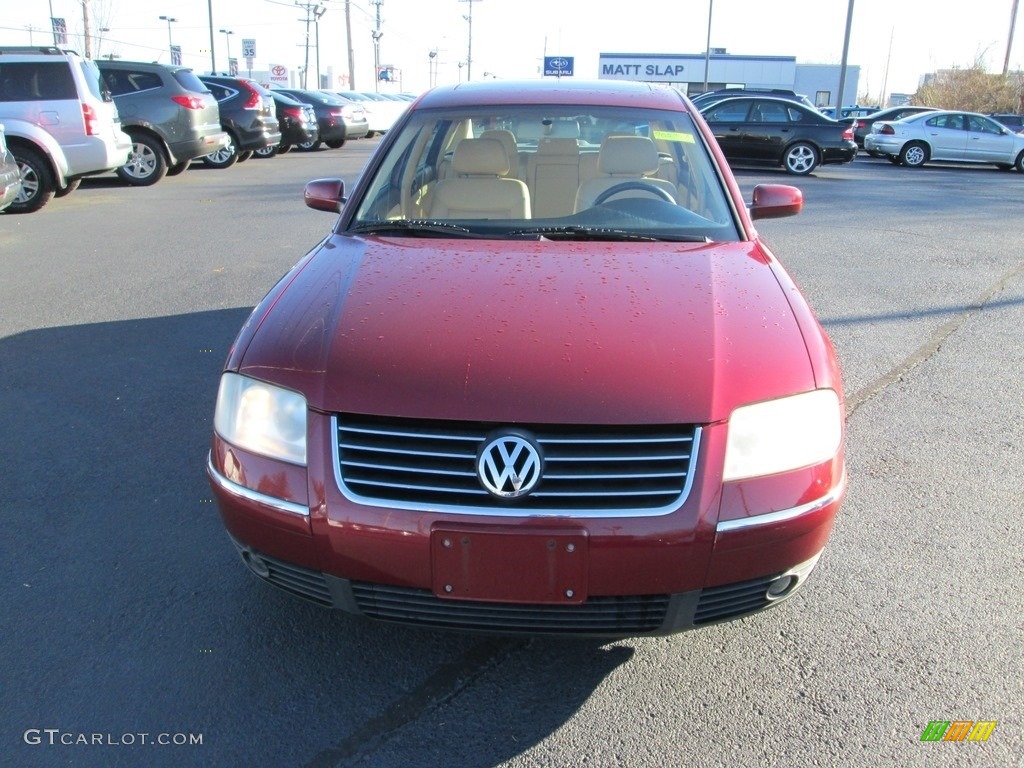 2002 Passat GLS Sedan - Colorado Red Pearl / Beige photo #3