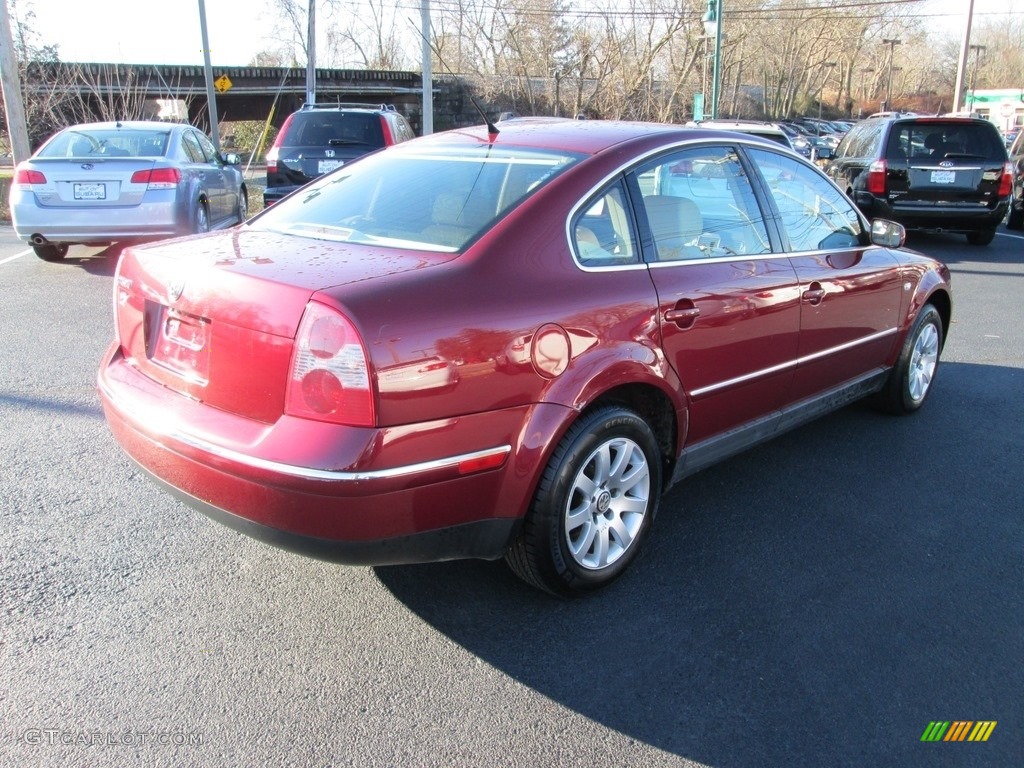 2002 Passat GLS Sedan - Colorado Red Pearl / Beige photo #6