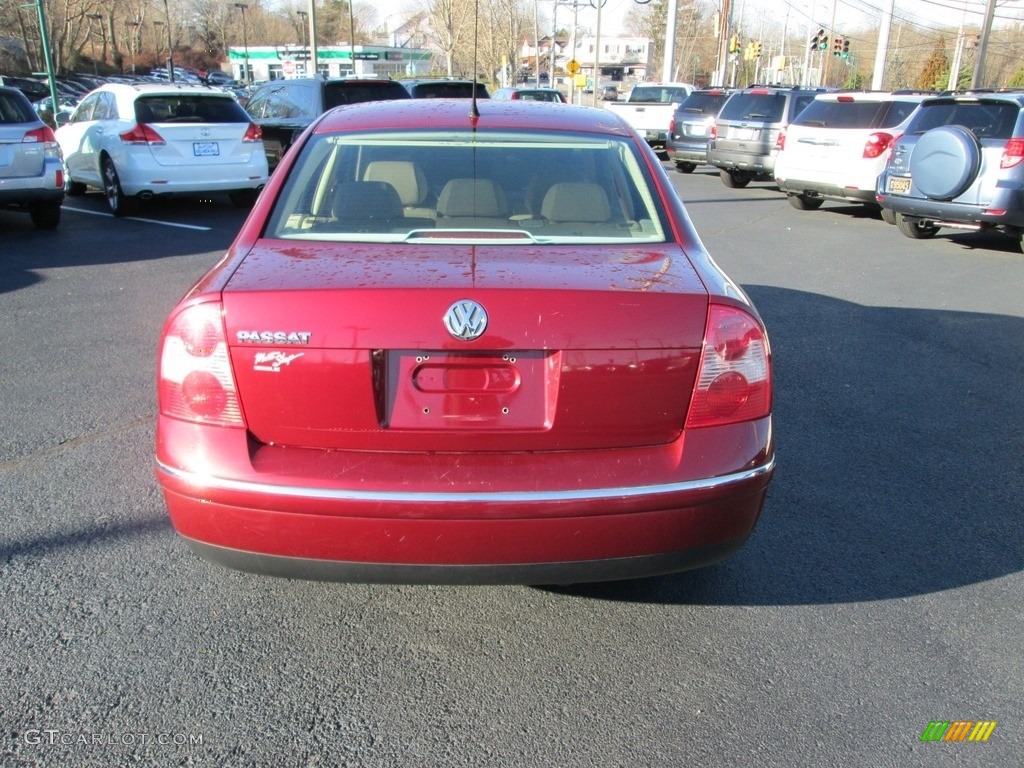 2002 Passat GLS Sedan - Colorado Red Pearl / Beige photo #7