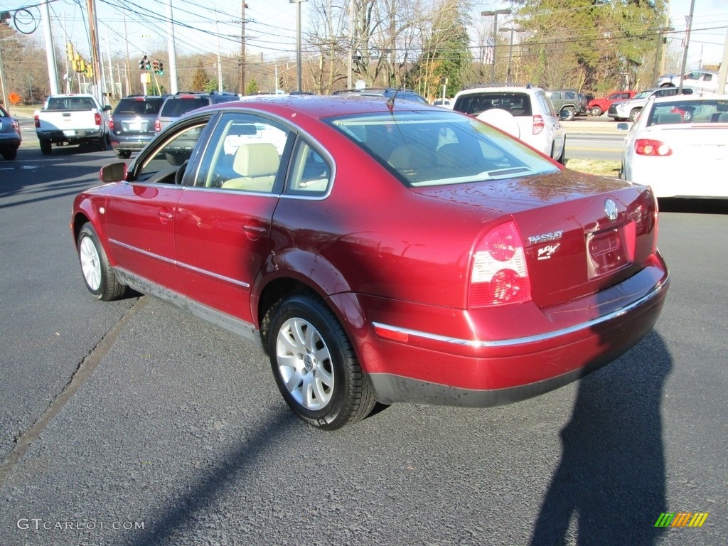 2002 Passat GLS Sedan - Colorado Red Pearl / Beige photo #8