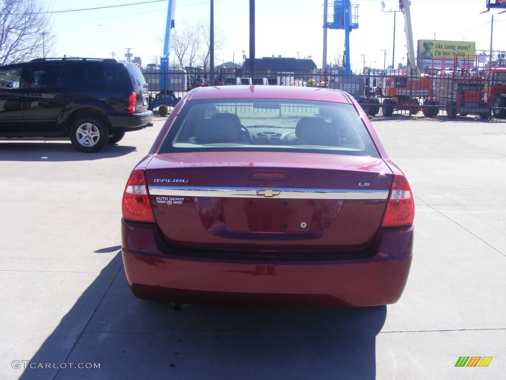 2007 Malibu LS Sedan - Sport Red Metallic / Titanium Gray photo #6