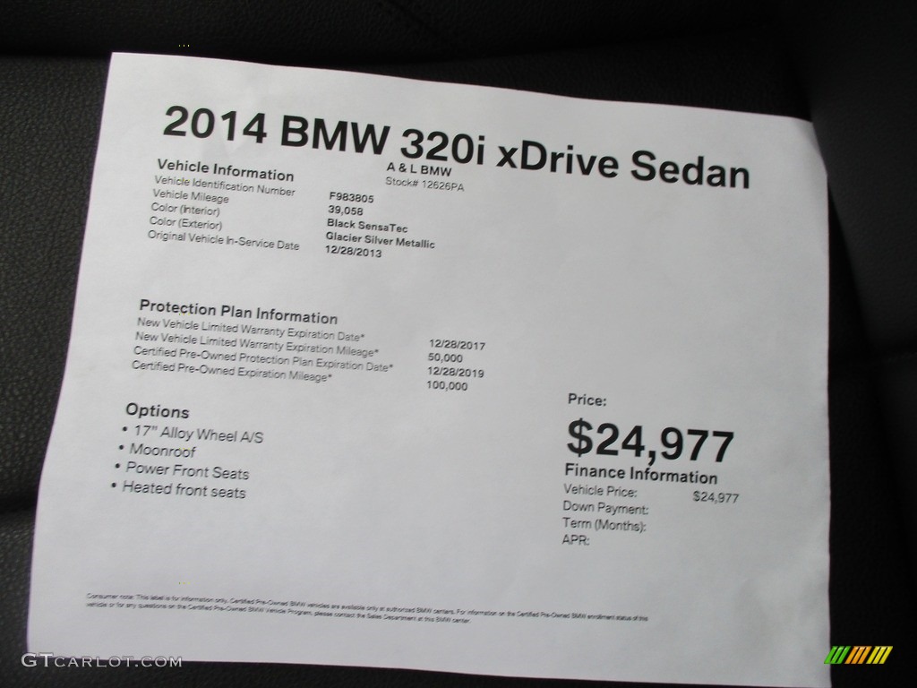 2014 3 Series 320i xDrive Sedan - Glacier Silver Metallic / Black photo #12