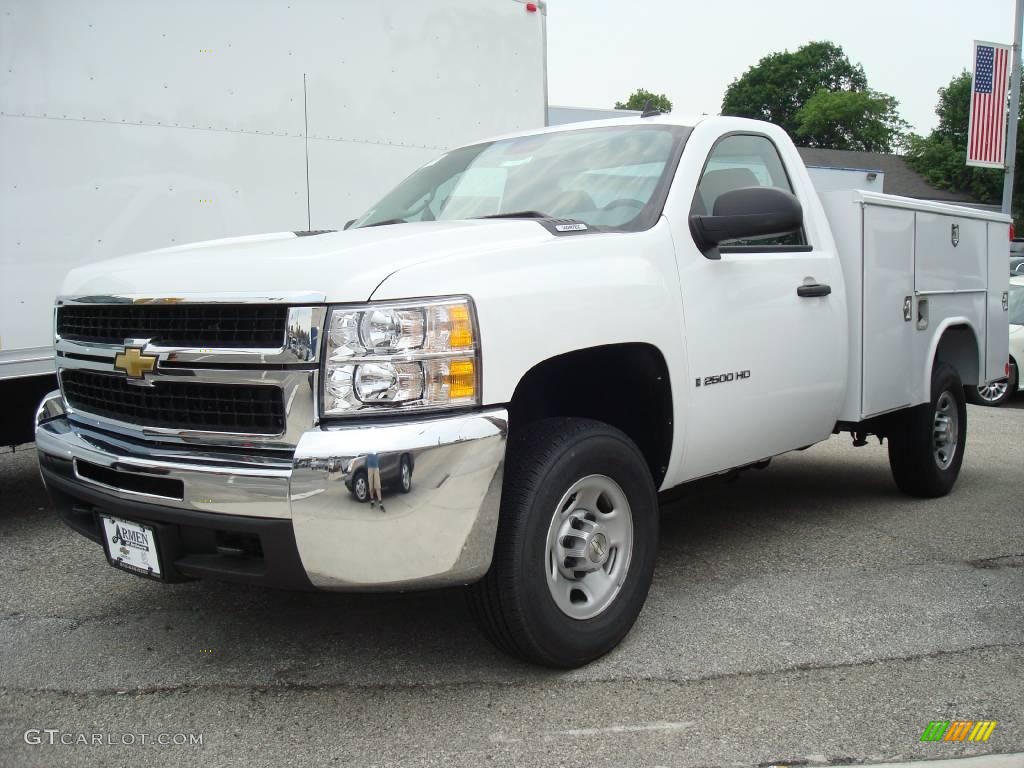 2009 Silverado 2500HD Work Truck Regular Cab Chassis Commercial - Summit White / Dark Titanium photo #1