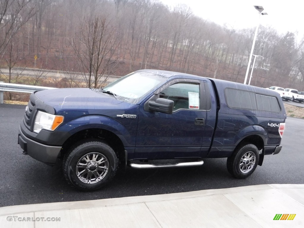 2011 F150 XL Regular Cab 4x4 - Dark Blue Pearl Metallic / Steel Gray photo #7