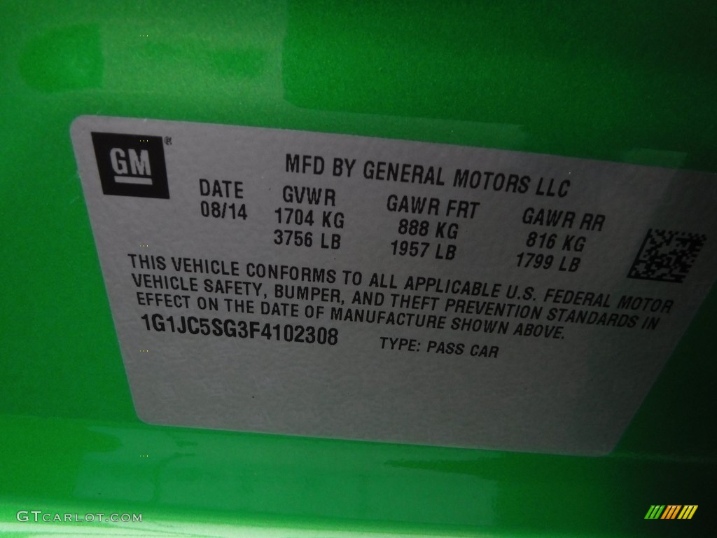2015 Sonic LT Sedan - Dragon Green Metallic / Jet Black/Dark Titanium photo #34