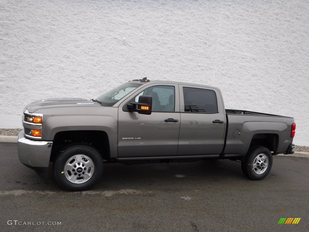 2017 Silverado 2500HD Work Truck Crew Cab 4x4 - Pepperdust Metallic / Dark Ash/Jet Black photo #3