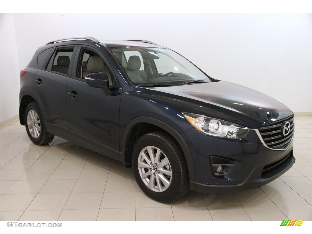2016 CX-5 Touring AWD - Deep Crystal Blue Mica / Parchment photo #1