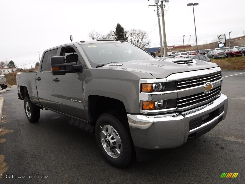 2017 Silverado 2500HD Work Truck Crew Cab 4x4 - Pepperdust Metallic / Dark Ash/Jet Black photo #8