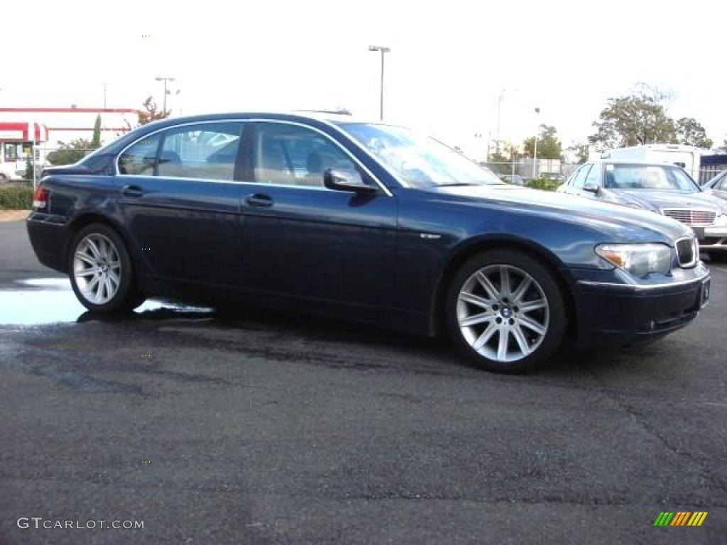 2003 7 Series 745Li Sedan - Orient Blue Metallic / Dark Beige/Beige III photo #5