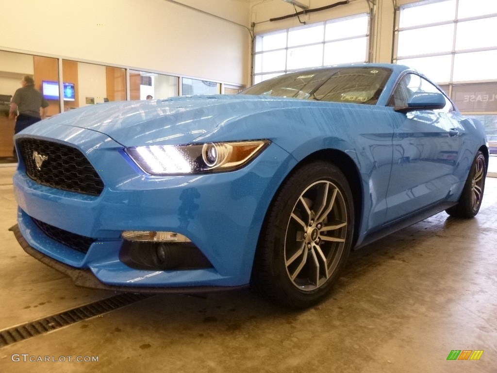 Grabber Blue 2017 Ford Mustang Ecoboost Coupe Exterior Photo #117885757