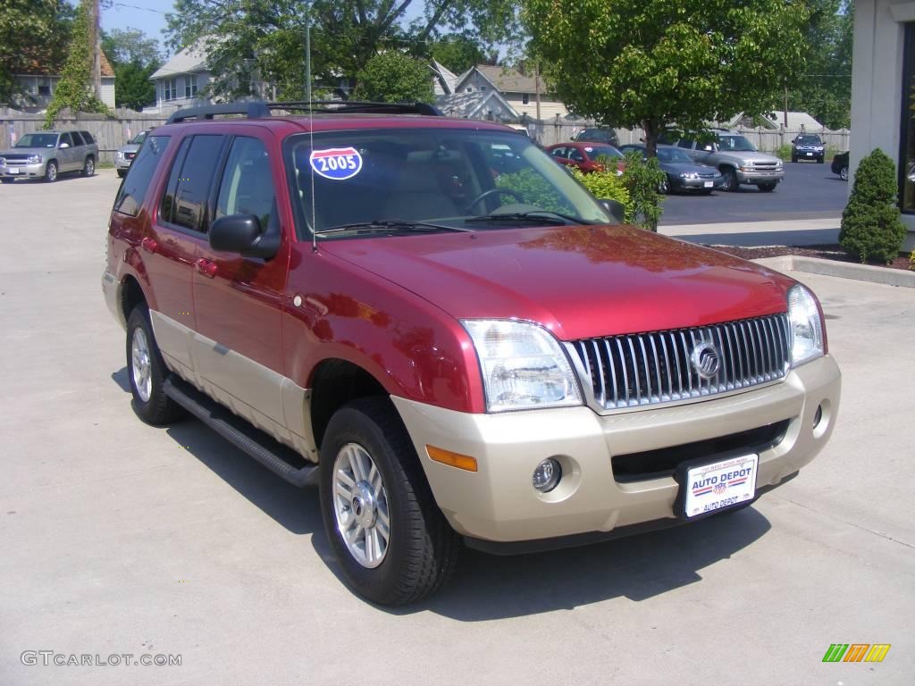 2005 Mountaineer V6 AWD - Vivid Red Metallic / Medium Dark Parchment photo #2