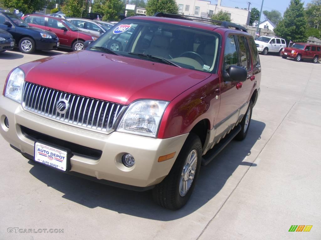 2005 Mountaineer V6 AWD - Vivid Red Metallic / Medium Dark Parchment photo #4