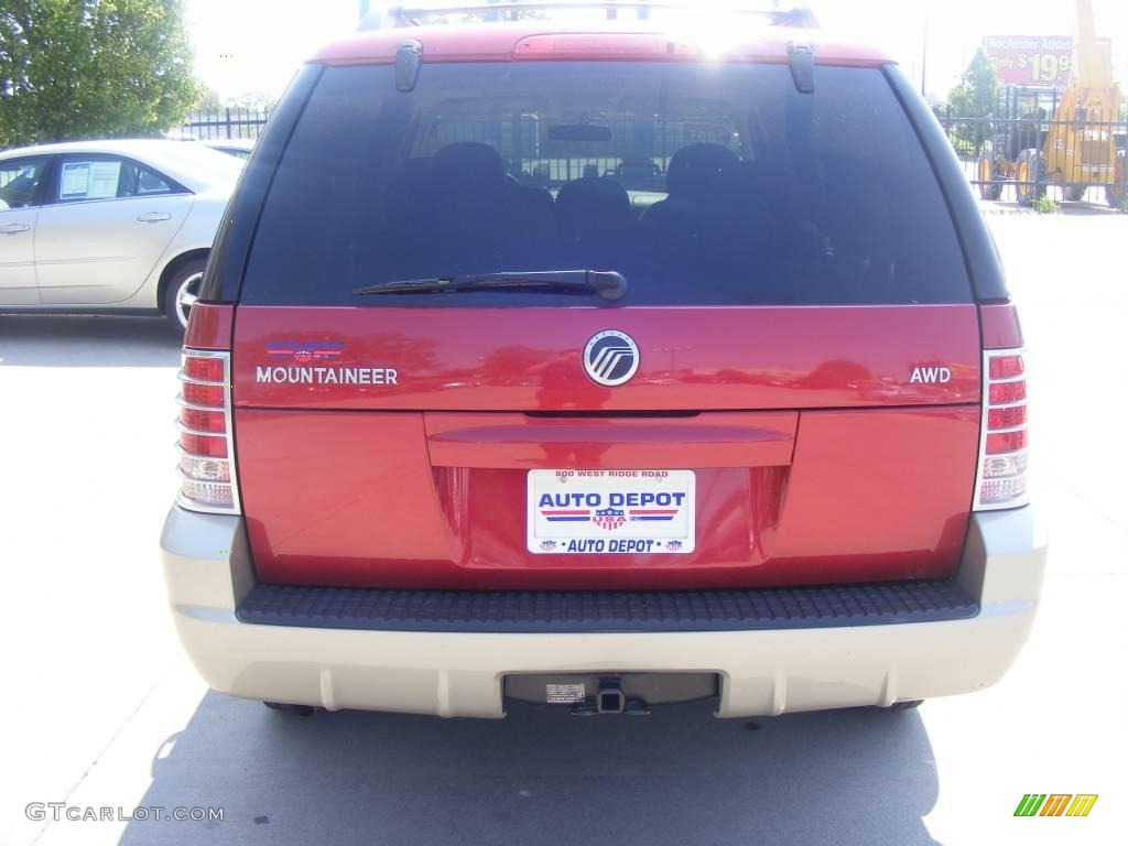 2005 Mountaineer V6 AWD - Vivid Red Metallic / Medium Dark Parchment photo #6
