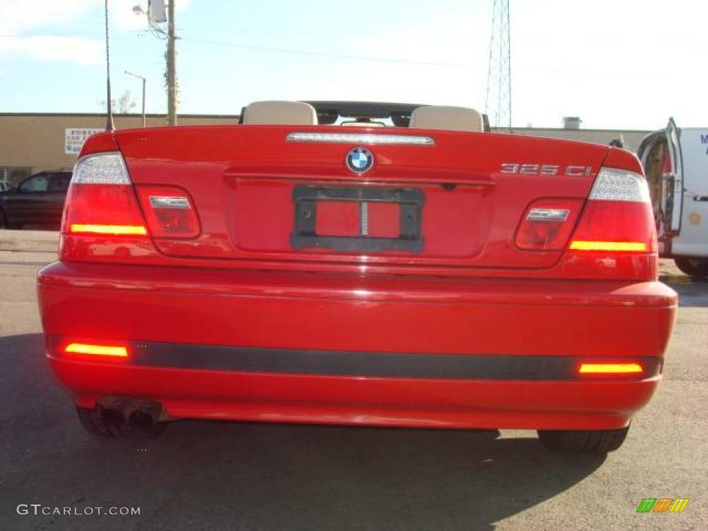 2004 3 Series 325i Convertible - Electric Red / Sand photo #2