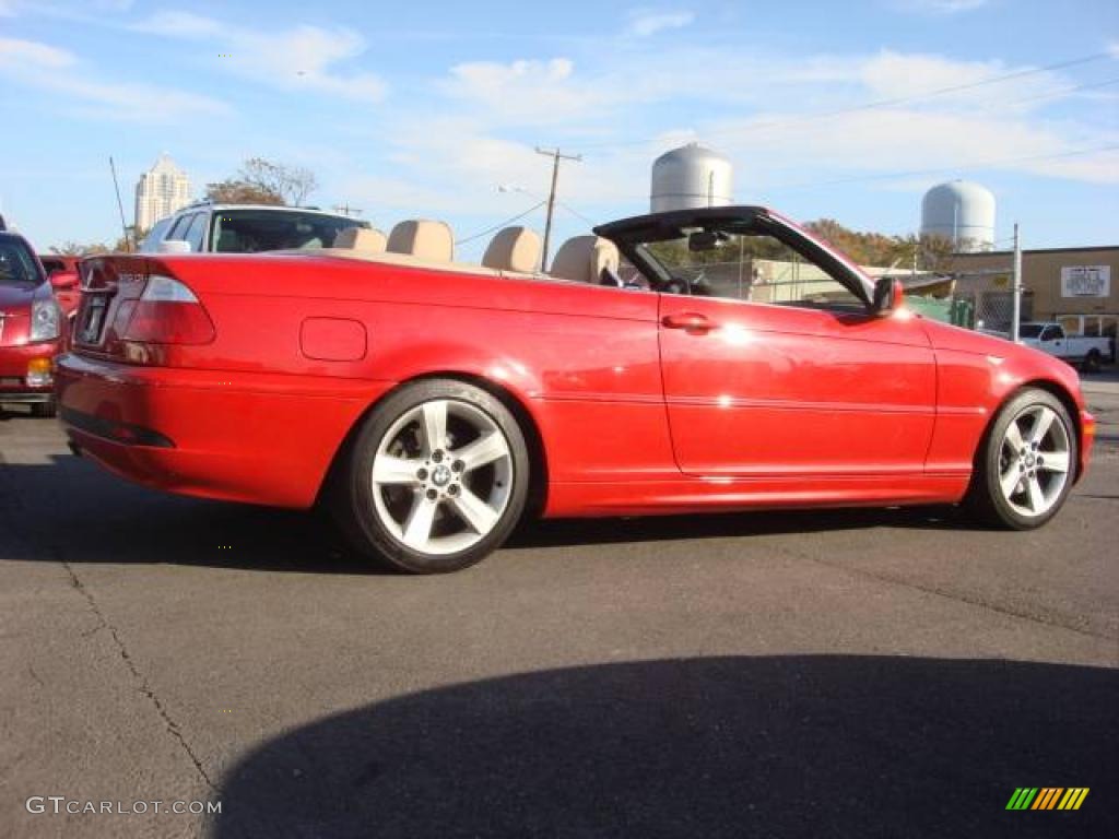 2004 3 Series 325i Convertible - Electric Red / Sand photo #3