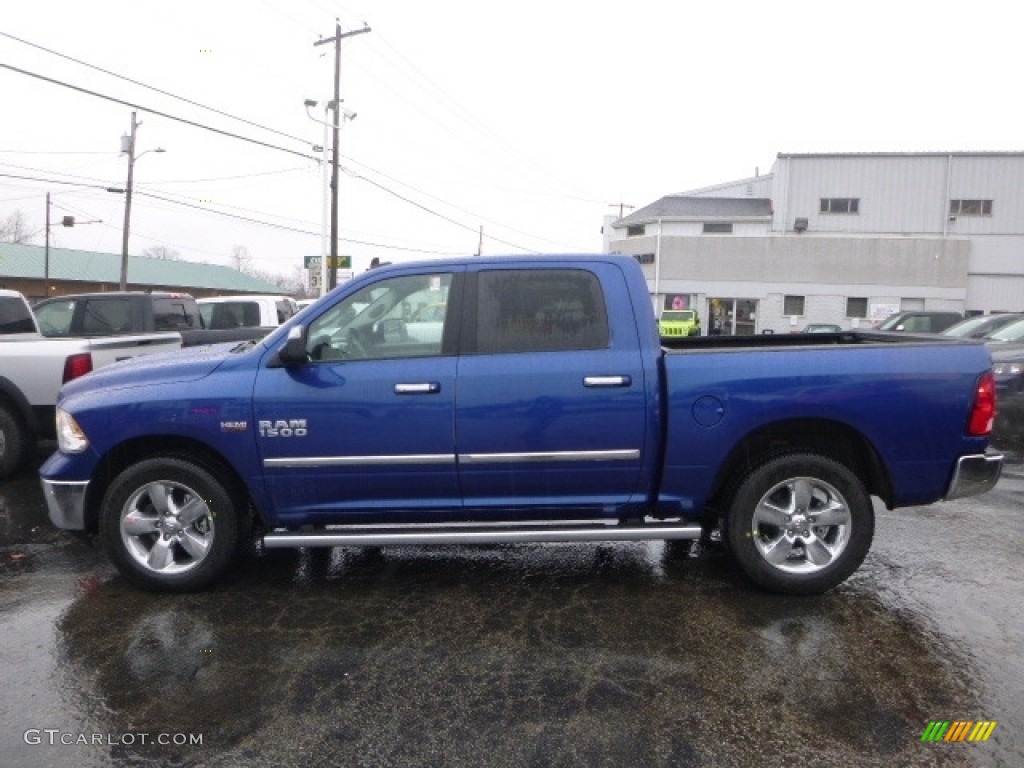 2017 1500 Big Horn Crew Cab 4x4 - Blue Streak Pearl / Black/Diesel Gray photo #2